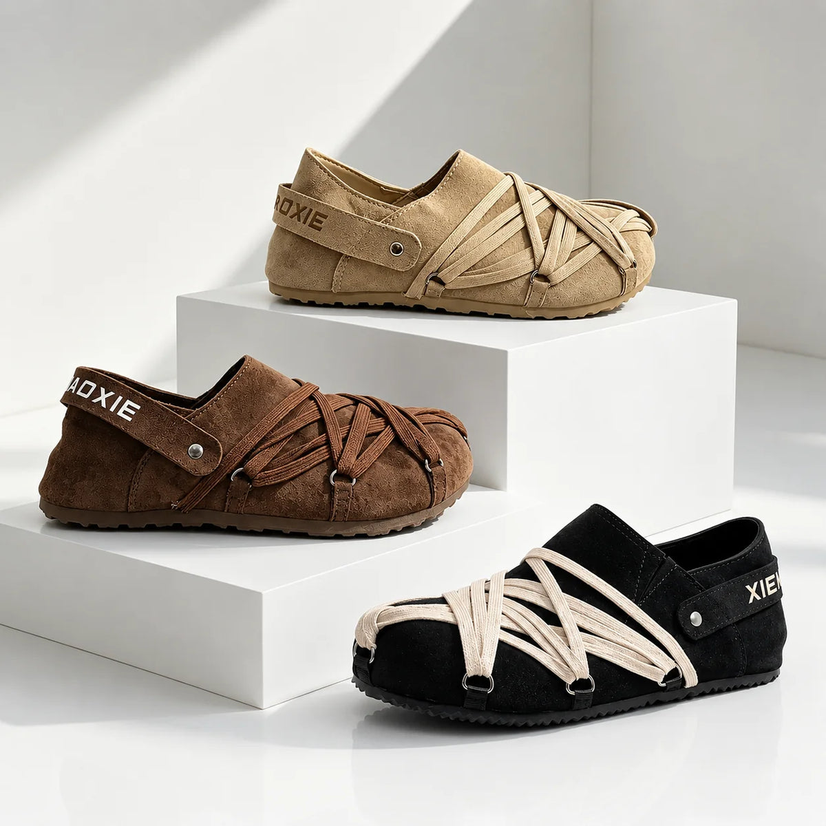 Men's Wrapped-Strap Slip-On Shoes – product view | Hensley London