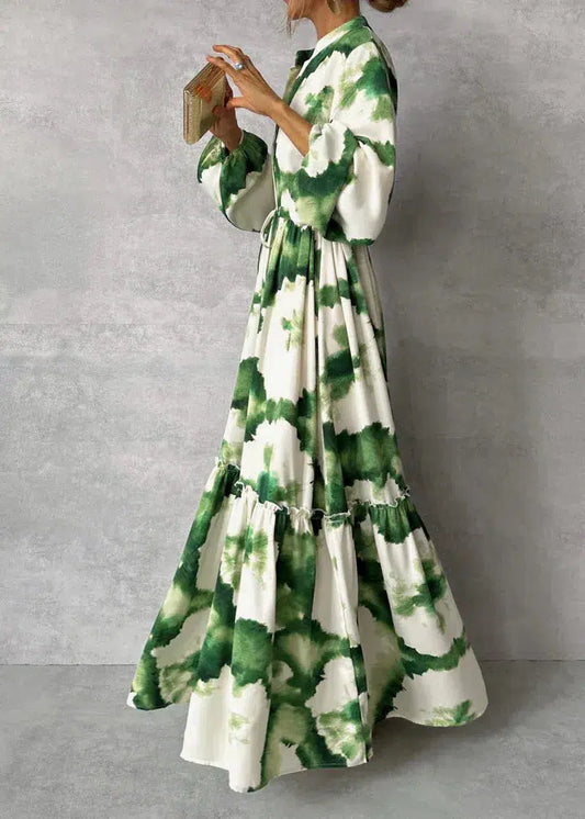 Women's Maxi Dress Green Size M Polyester-1