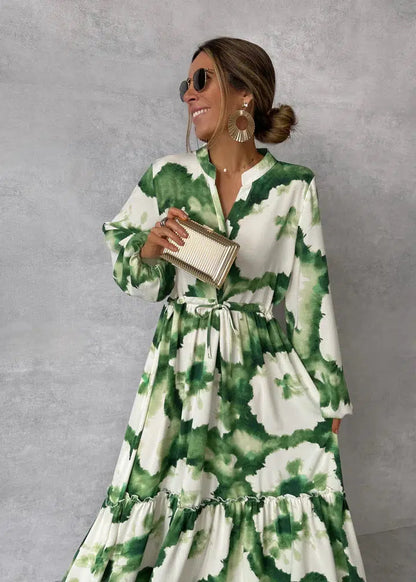 Women's Maxi Dress Green Size M Polyester-2