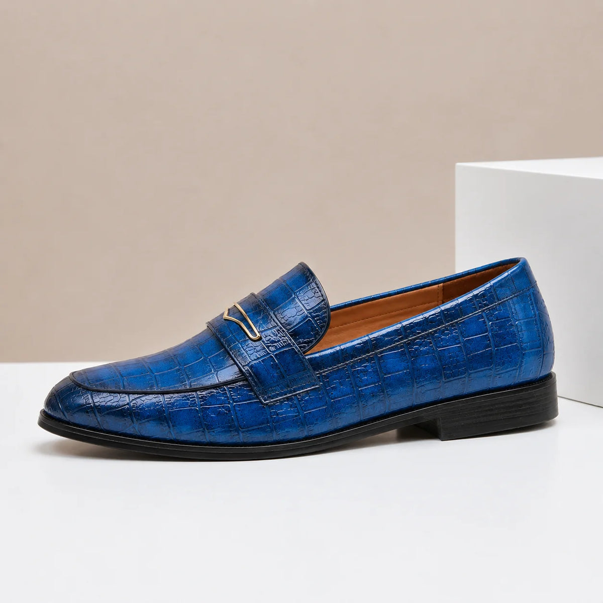 Men's Croc-Embossed Slip-On Loafers – product view 2