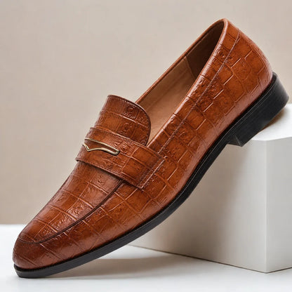 Men's Croc-Embossed Slip-On Loafers – product view 4