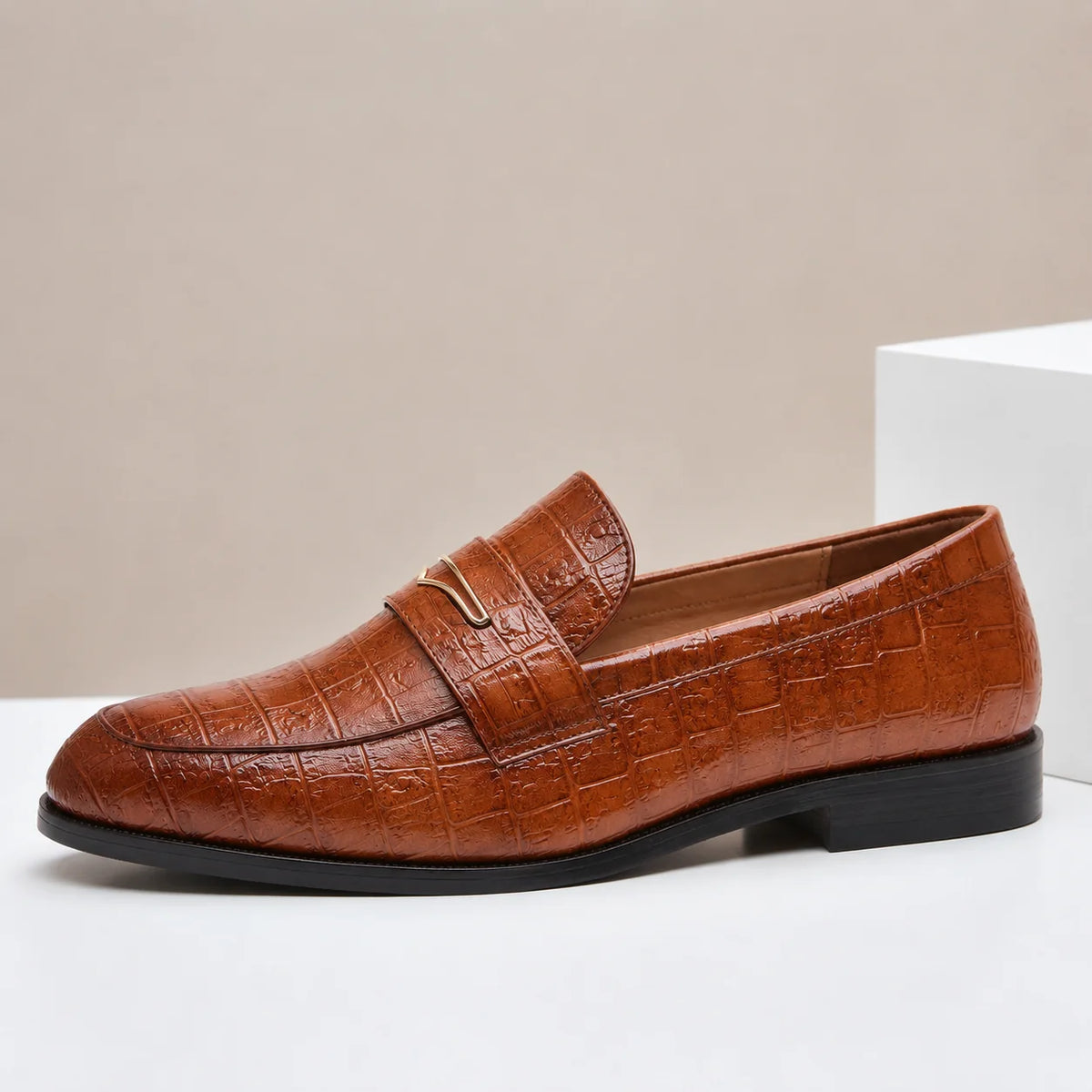 Men's Croc-Embossed Slip-On Loafers – product view 5