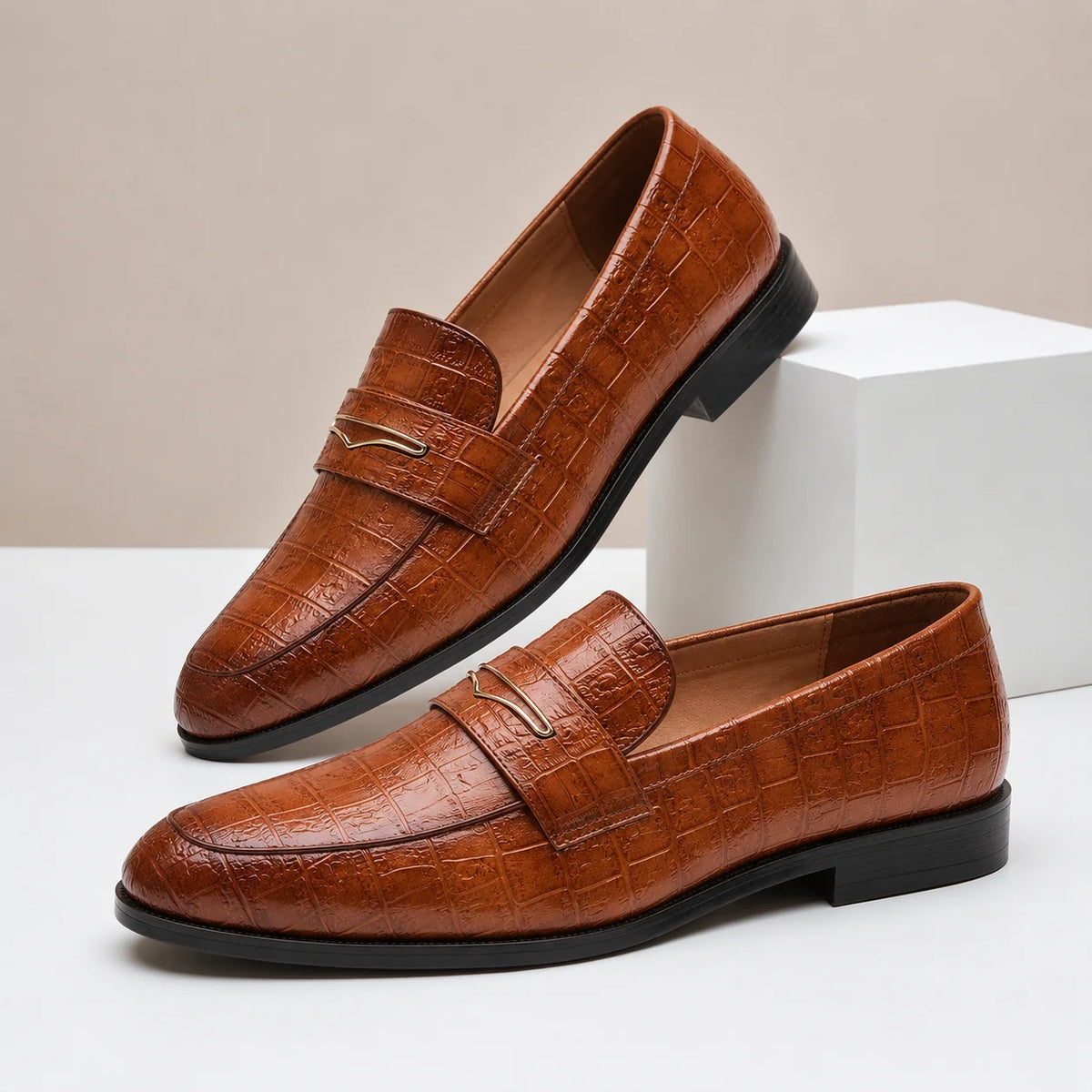 Men's Croc-Embossed Slip-On Loafers – product view 6
