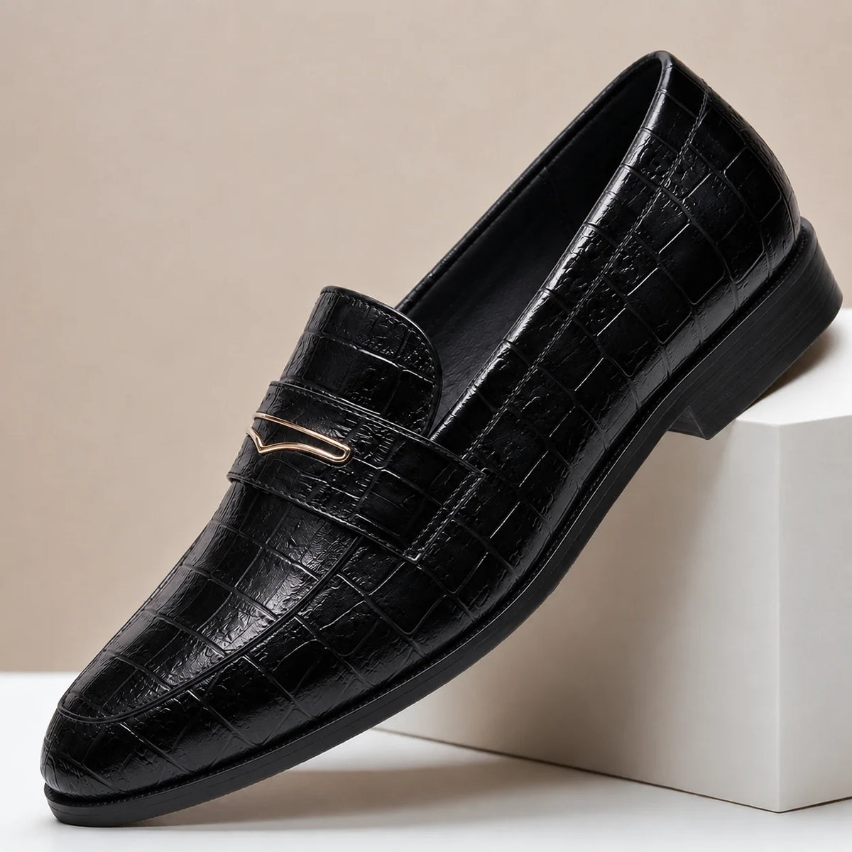 Men's Croc-Embossed Slip-On Loafers – product view 7