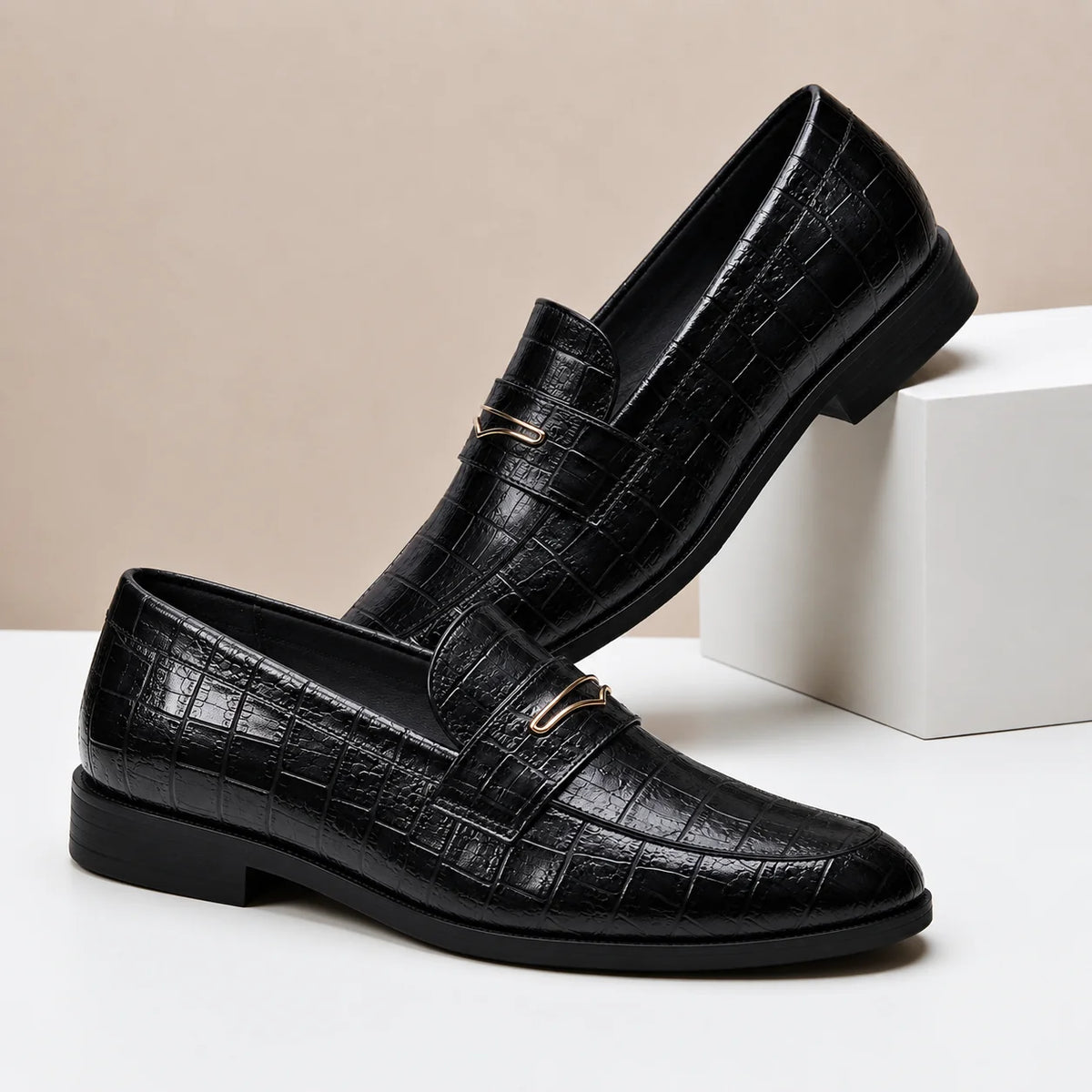 Men's Croc-Embossed Slip-On Loafers – product view 9