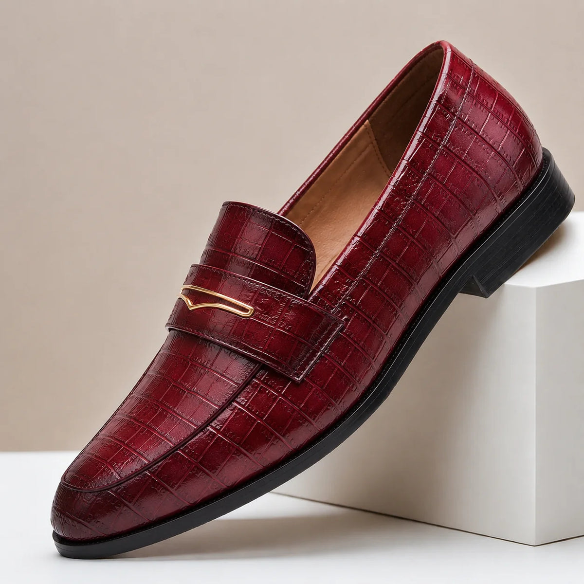 Men's Croc-Embossed Slip-On Loafers – product view 10