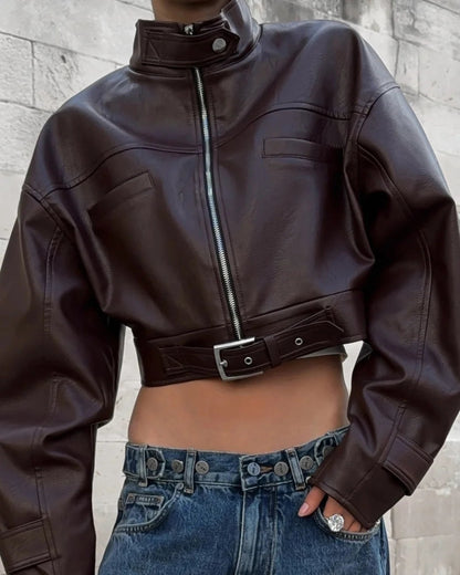 Vero Men's Leather Jacket | Slim Fit, Stand Collar 1