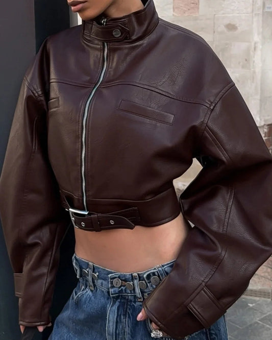 Vero Men's Leather Jacket | Slim Fit, Stand Collar 2