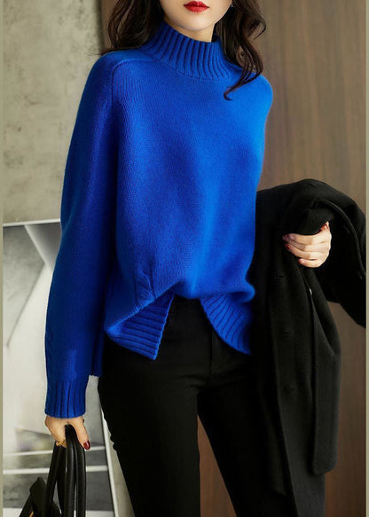 Women's Sweater Blue Wool Blend Slim Fit - 3