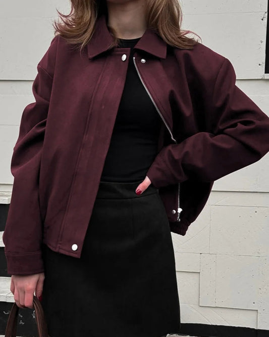 Brielle Women's Jacket | Suede Blend, Regular Fit with Chic Lapel Collar 1