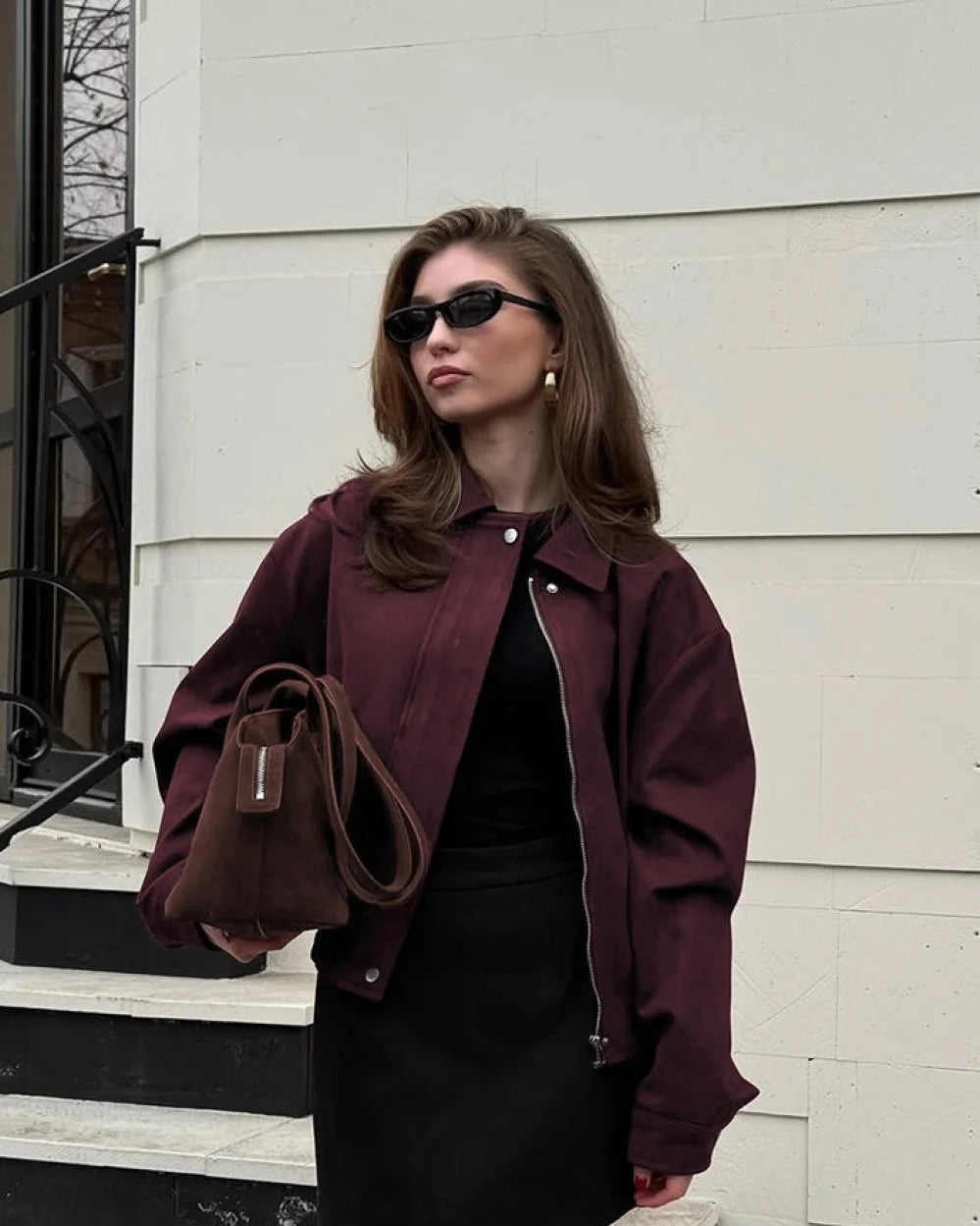 Brielle Women's Jacket | Suede Blend, Regular Fit with Chic Lapel Collar 3