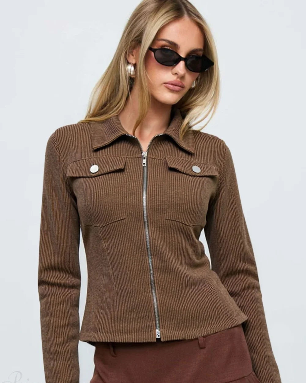 Dare Dark Brown Utility Jacket | Slim Fit, Y2K Style 4