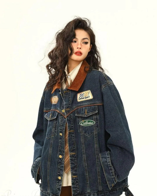 Vera Women's Utility Jacket | Vintage Embroidered Denim 1