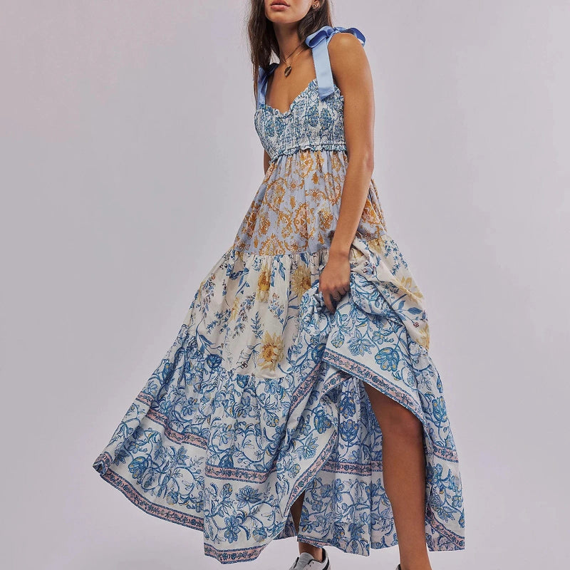 Viva Maxi Dress | Vintage Floral, Boho Style Long Dress for Women