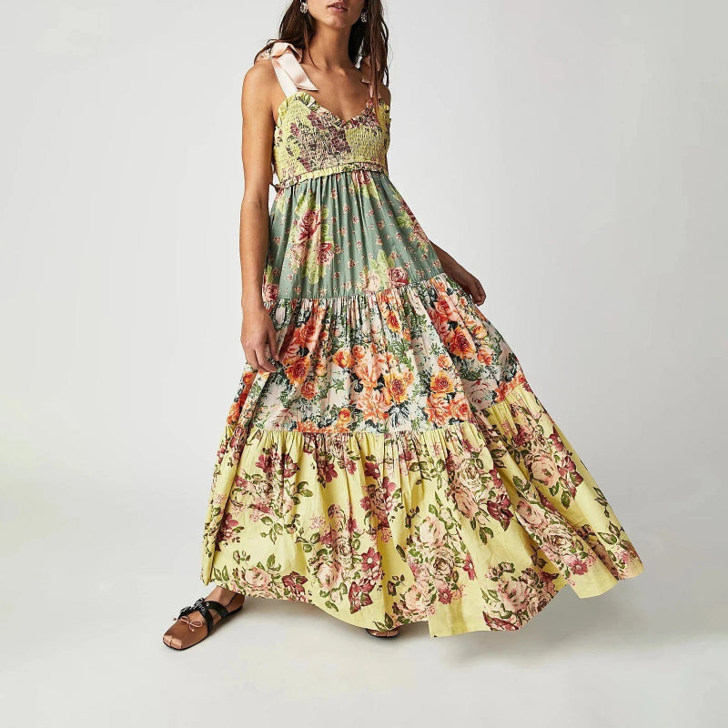Viva Maxi Dress | Vintage Floral, Boho Style Long Dress for Women