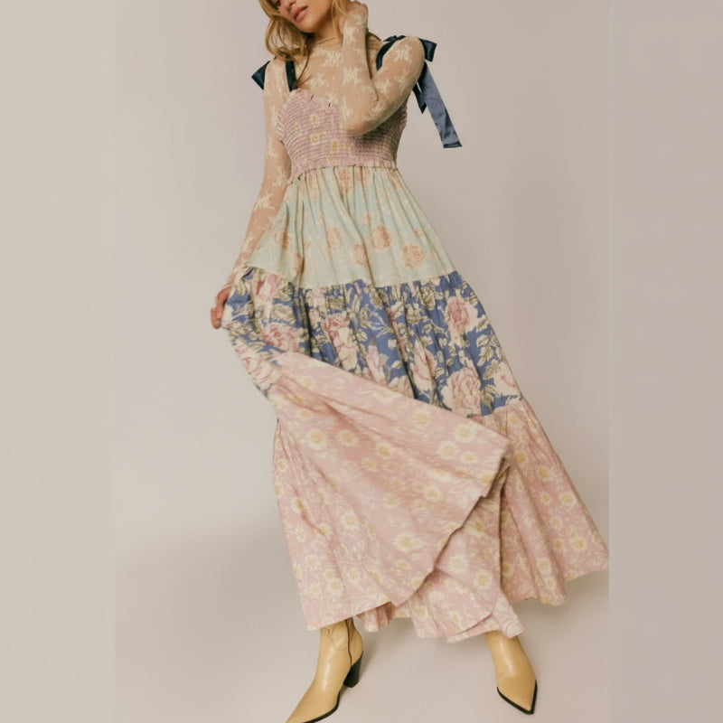 Viva Maxi Dress | Vintage Floral, Boho Style Long Dress for Women