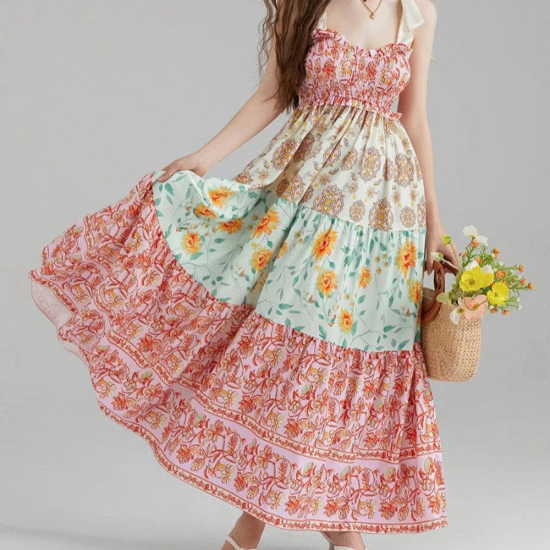 Viva Maxi Dress | Vintage Floral, Boho Style Long Dress for Women