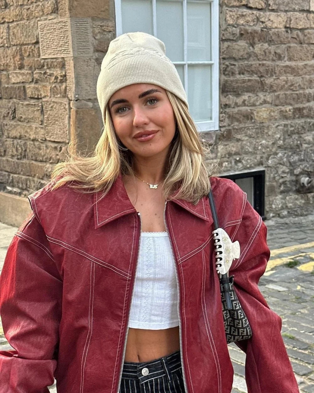 Vera Women's Leather Jacket | Loose Fit, Long Sleeve 2