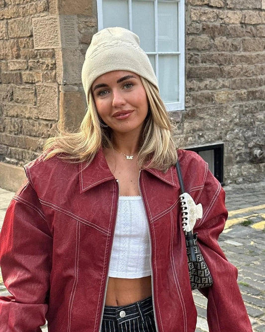 Vera Women's Leather Jacket | Loose Fit, Long Sleeve 2