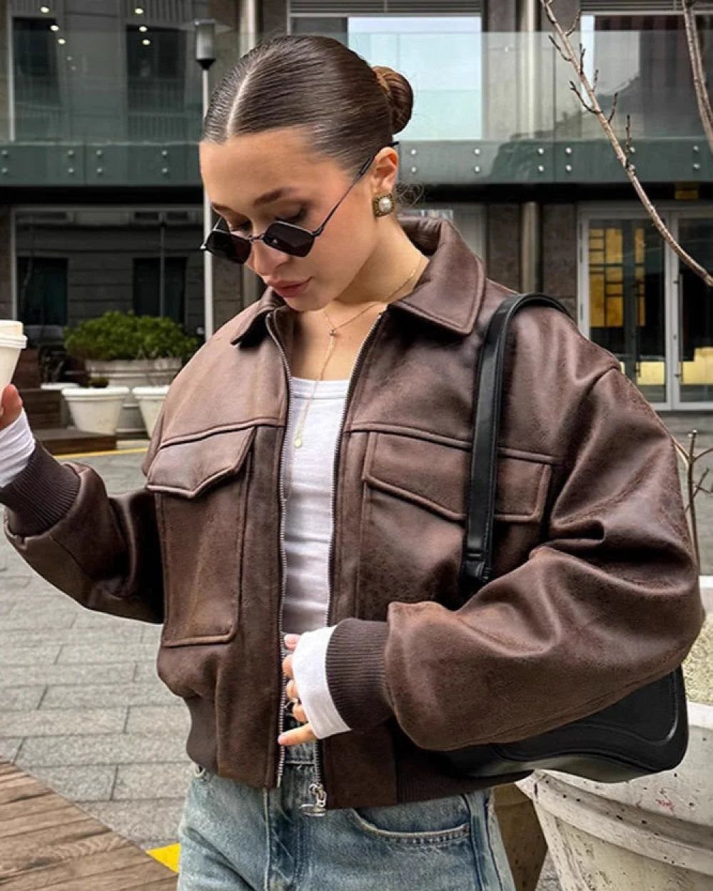 Maverick Men's Leather Jacket | Vintage Bomber Style 1