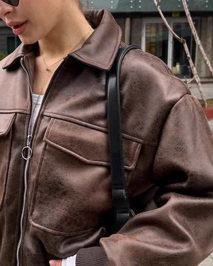 Maverick Men's Leather Jacket | Vintage Bomber Style 2