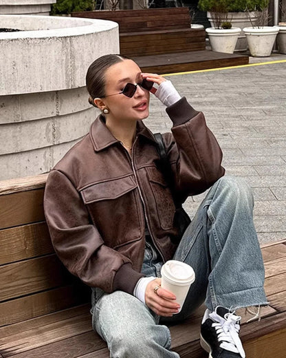 Maverick Men's Leather Jacket | Vintage Bomber Style 4