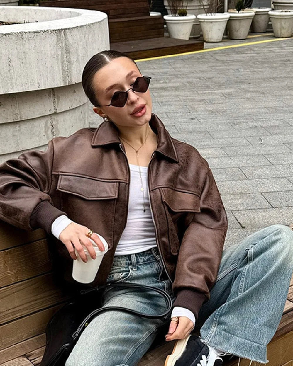 Maverick Men's Leather Jacket | Vintage Bomber Style 5