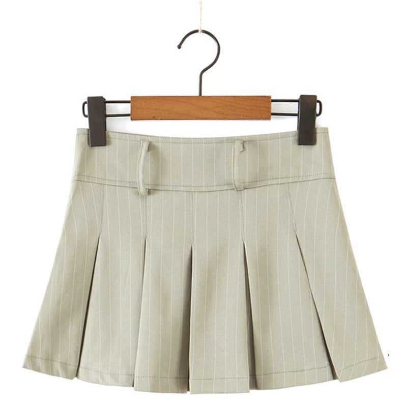 Vintage Pleated High Waist Skirts and Long Sleeve Sweater Tops 10