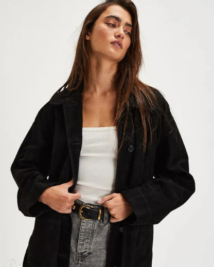 Vivi Women's Suede Jacket | Vintage Style, Loose Fit 11