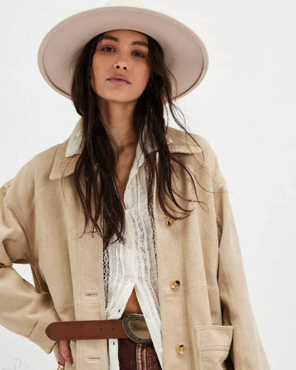 Vivi Women's Suede Jacket | Vintage Style, Loose Fit 12