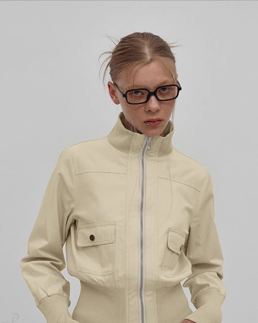 Vira Women's Jacket | Fitted Design, High Collar, Ribbed Pockets 1