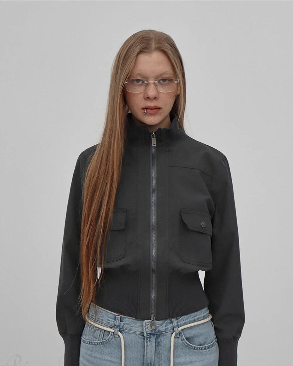 Vira Women's Jacket | Fitted Design, High Collar, Ribbed Pockets 5