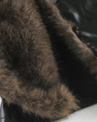 Vera Women's Cinching Jacket | Faux Leather with Furry Collar 5