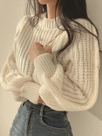Vintage Women's Knitted Sweater - Cozy Casual Medium Length for Fall and Winter 4