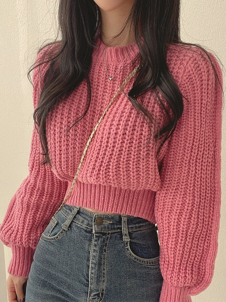 Vintage Women's Knitted Sweater - Cozy Casual Medium Length for Fall and Winter 6