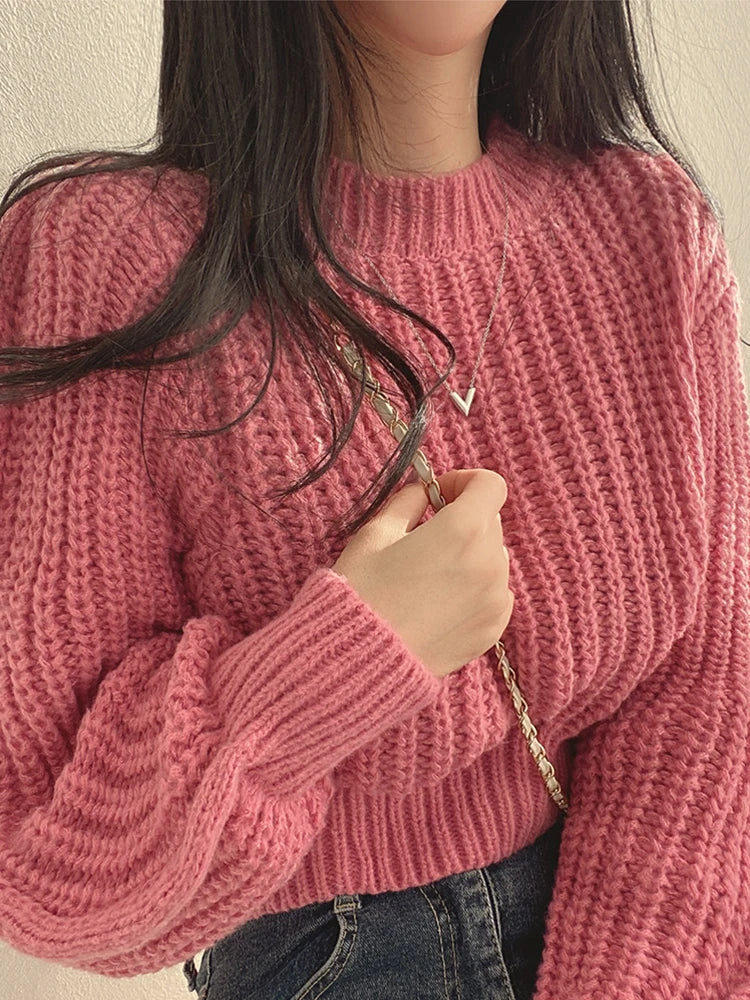 Vintage Women's Knitted Sweater - Cozy Casual Medium Length for Fall and Winter 8