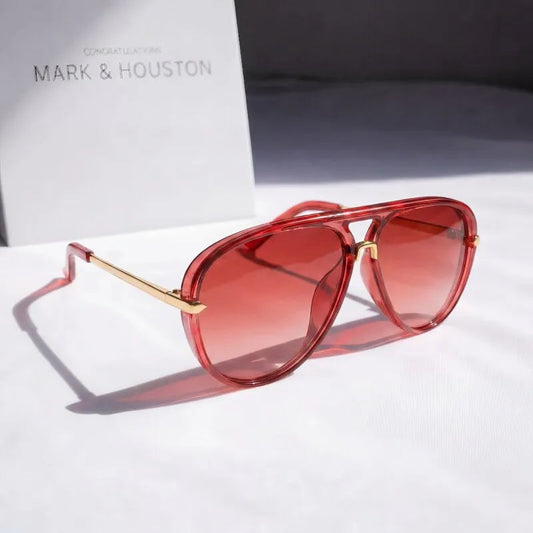 Women's Flat-Top Aviator Sunglasses – front view | Hensley London