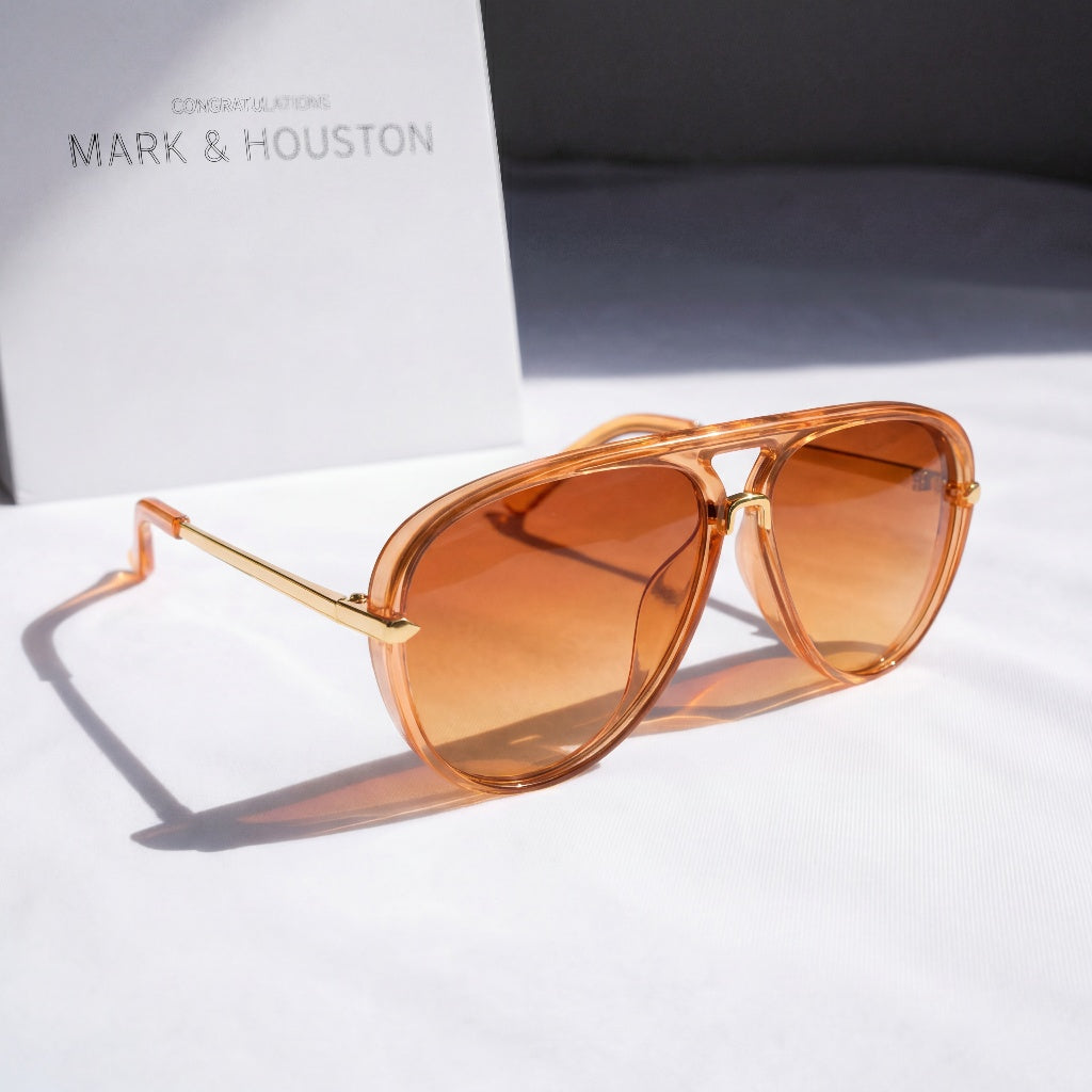 Women's Flat-Top Aviator Sunglasses – styled view | Hensley London