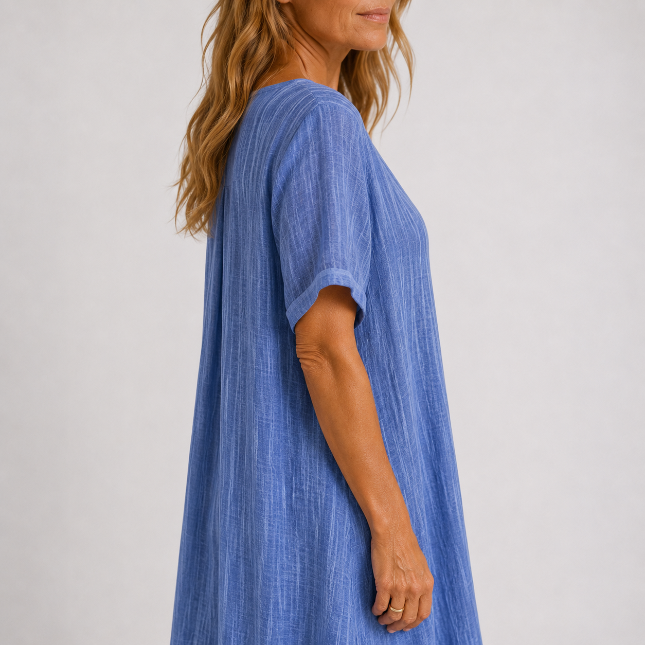 Women's Flowing V-Neck Maxi Dress – product view | Hensley London