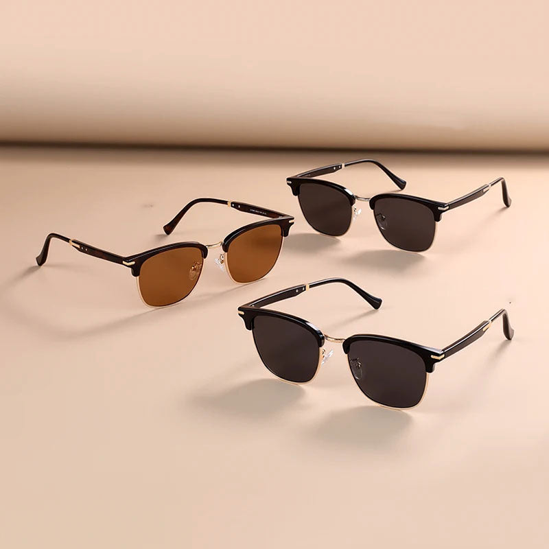 Men's Browline Polarized Sunglasses – lens detail | Hensley London