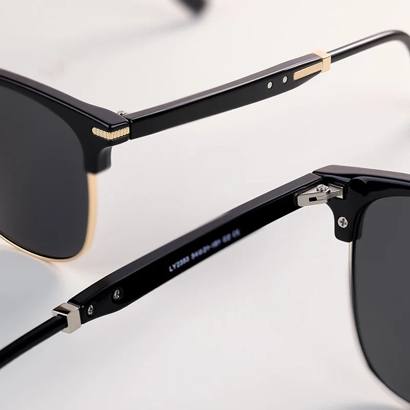 Men's Browline Polarized Sunglasses – temple detail | Hensley London