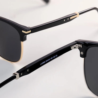 Men's Browline Polarized Sunglasses – temple detail | Hensley London