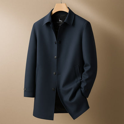 Men's Down-Filled Shell Coat - front view | Hensley London
