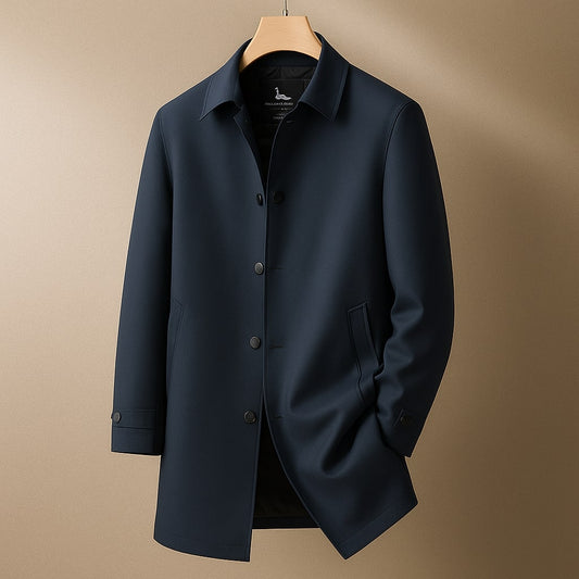 Men's Down-Filled Shell Coat - front view | Hensley London