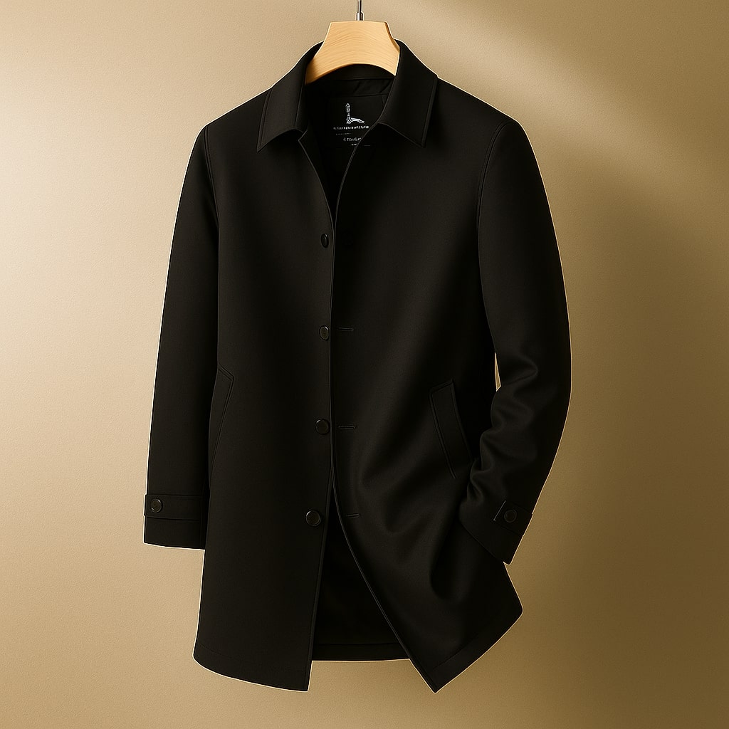 Men's Down-Filled Shell Coat - detail view | Hensley London