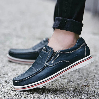 Men's Cowhide Leather Loafers - stitching detail | Hensley London