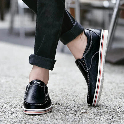 Men's Cowhide Leather Loafers – Cushioned Insole