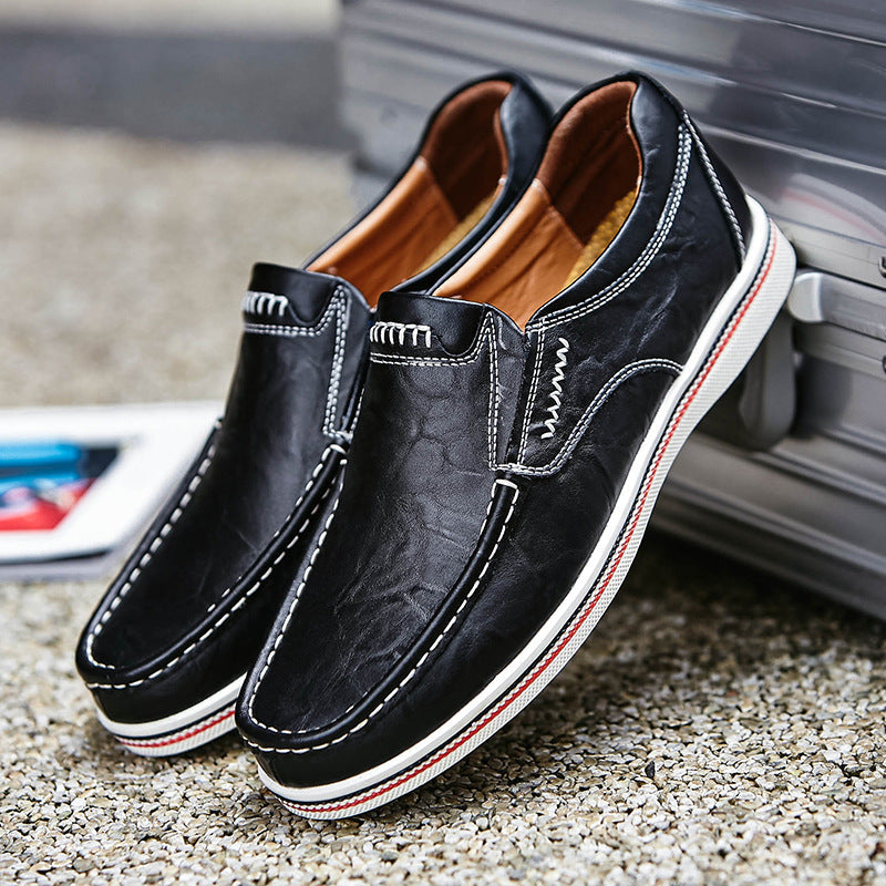 Men's Cowhide Leather Loafers – Cushioned Insole