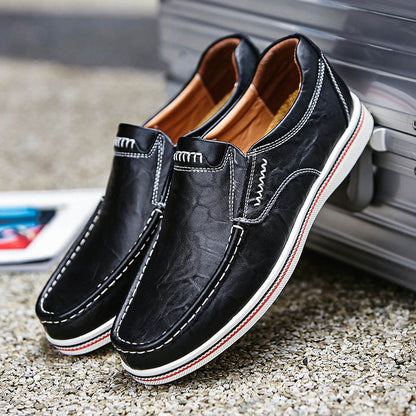 Men's Cowhide Leather Loafers – Cushioned Insole
