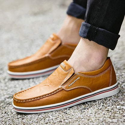 Men's Cowhide Leather Loafers – Cushioned Insole